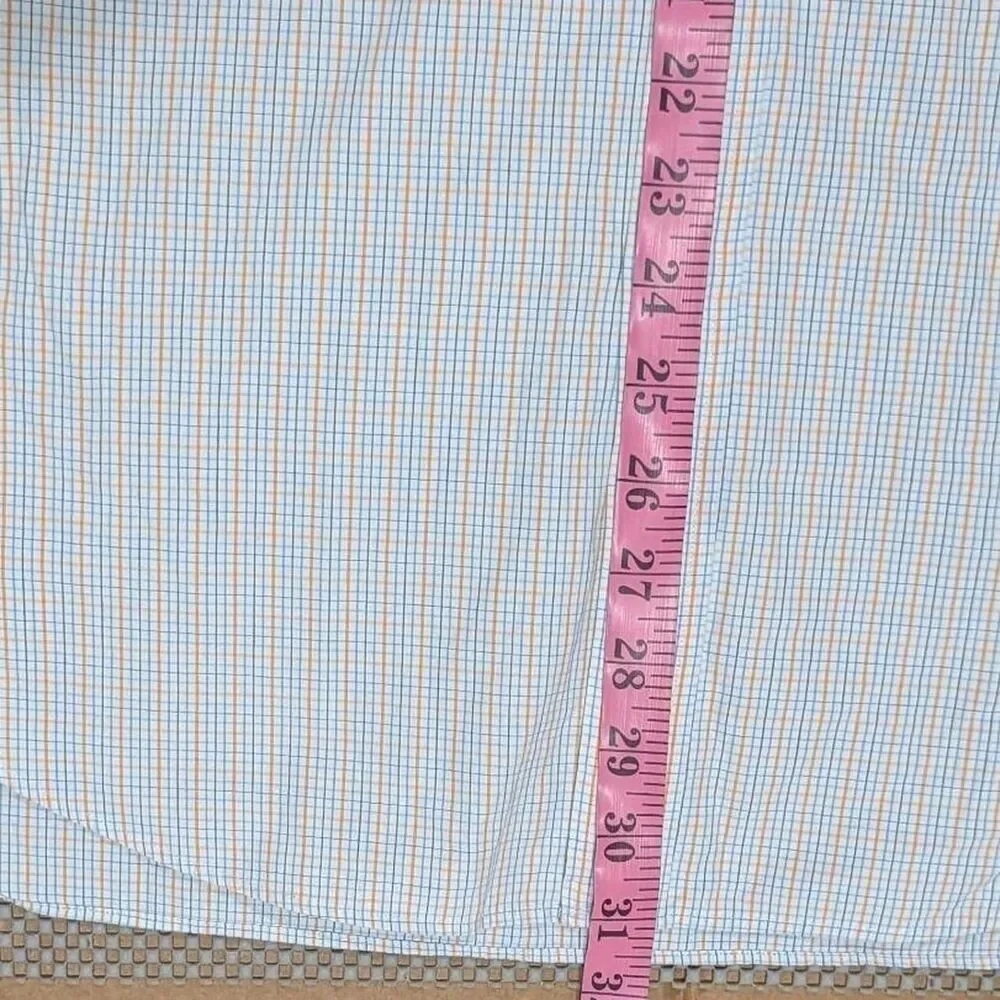 J.Crew Haberdashery Shirt Mens M Orange Blue Grid Plaid 80s 2-Ply Cotton L/S